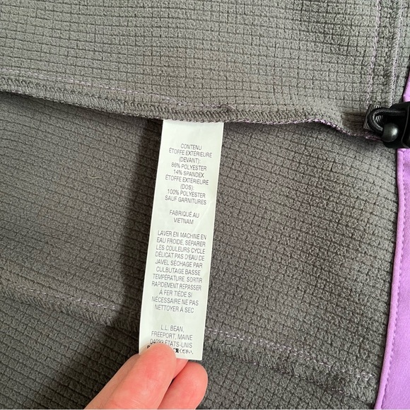 L.L. Bean Pathfinder Soft Shell Jacket Colorblock Purple Woman’s Medium Petite - Picture 12 of 13
